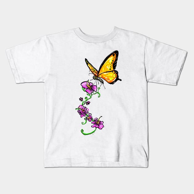 butterfly Kids T-Shirt by FerMinem